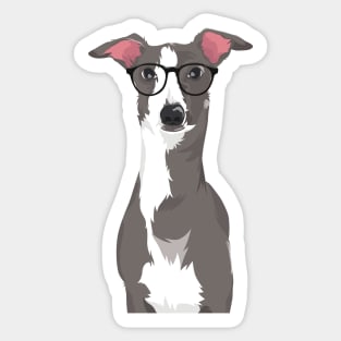 Hipster Italian Greyhound Dog T-Shirt for Dog Lovers Sticker